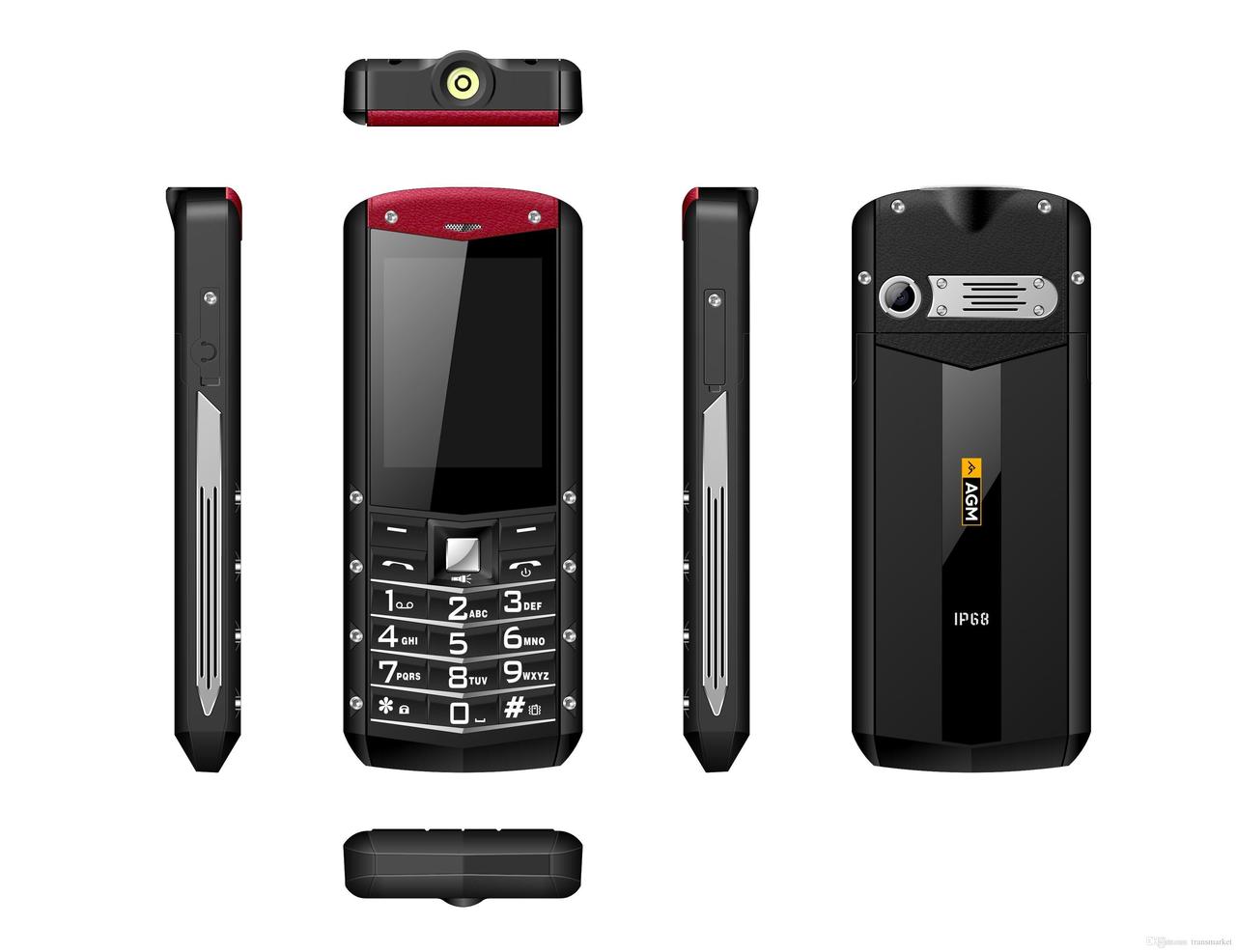 Мобильный телефон AGM M2, IP68, Русская клавиатура, Большие кнопки, Фонарь,  2 SIM, Дисплей 2.4