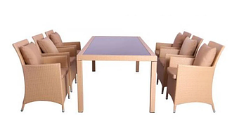 Комплект меблів Samana-6 з ротанга Elit (SC-8849) Sand AM3041 тканина A14203