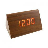 Часы дерево VST 864 Red, портативные настольные часы с красной подсветкой