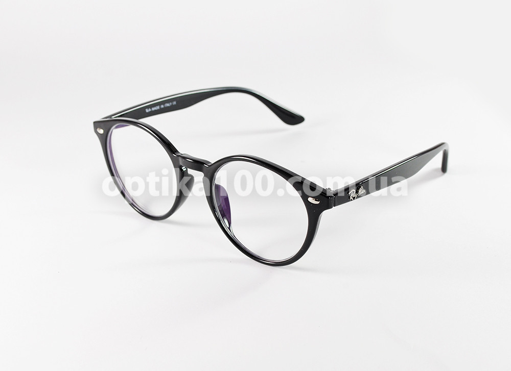 Круглые чёрные матовые очки для зрения в стиле Ray-Ban. Корейские линзы ...