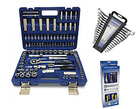 Набір інструментів 108 предметів із набором ключів і викруток