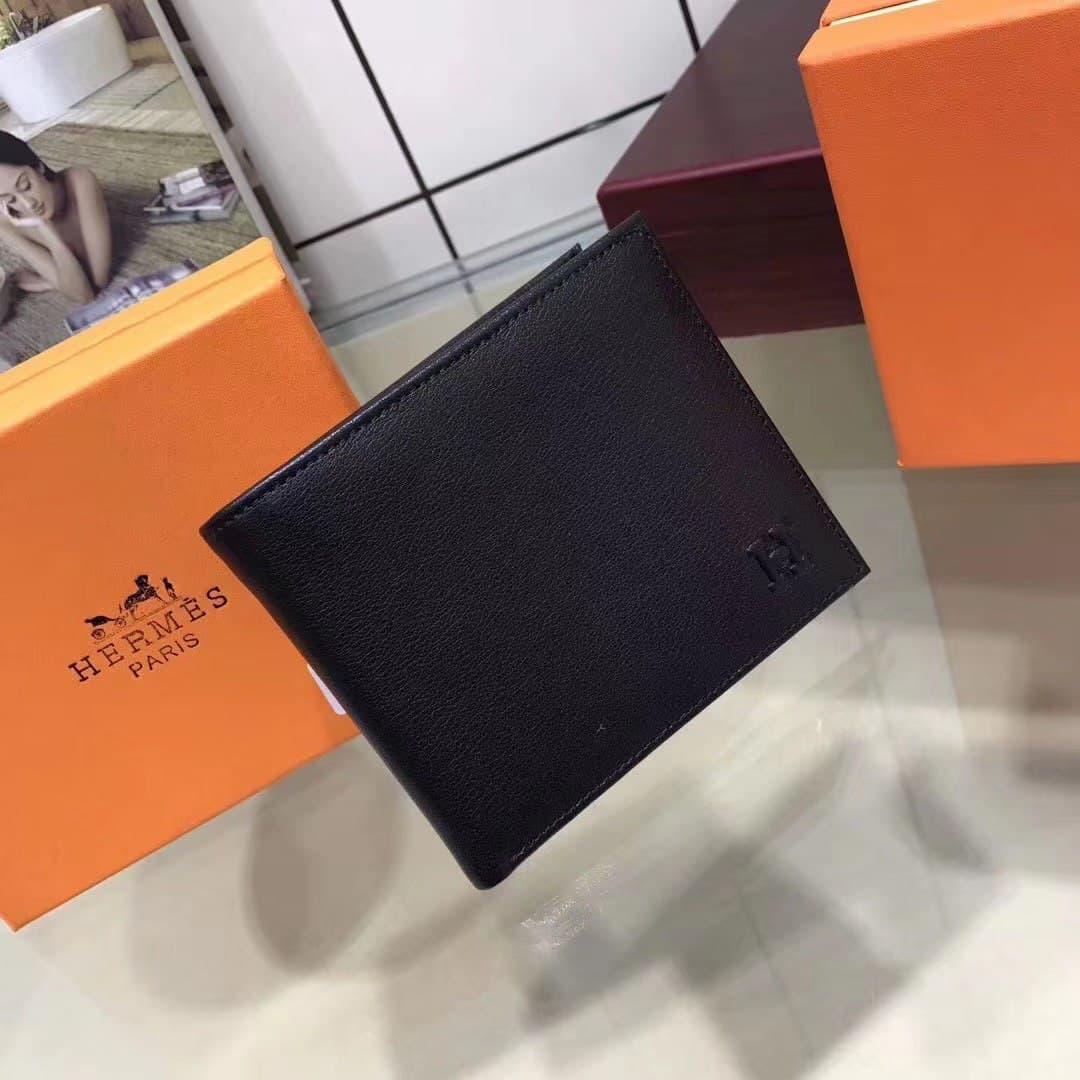 Чоловічий чорний Портмоне Hermes