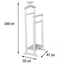 Вішалка для одягу підлогова дерев'яна Дует Evrodim, колір білий, фото 2