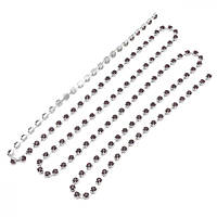 Ланцюг зі стразами латунь 2,6 мм/1,1 м колір срібло стрази аметист УТ10020923