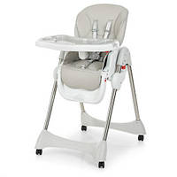 Стільчик для годування M 3216-11 з екошкіри, що миється. Сірий