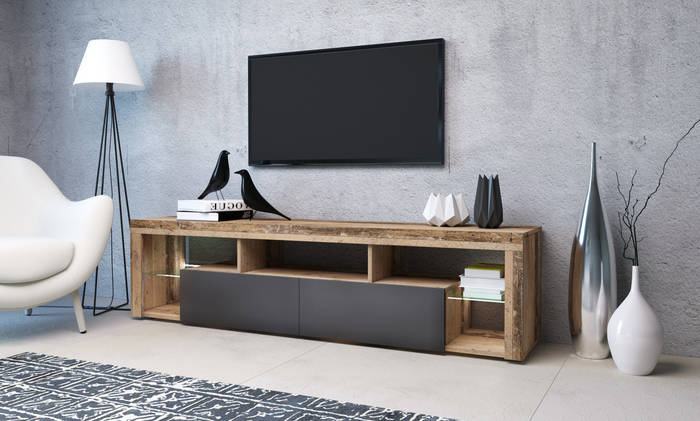 Купить Современная тумба под телевизор с полками «HUGO» ММ Открытая ...