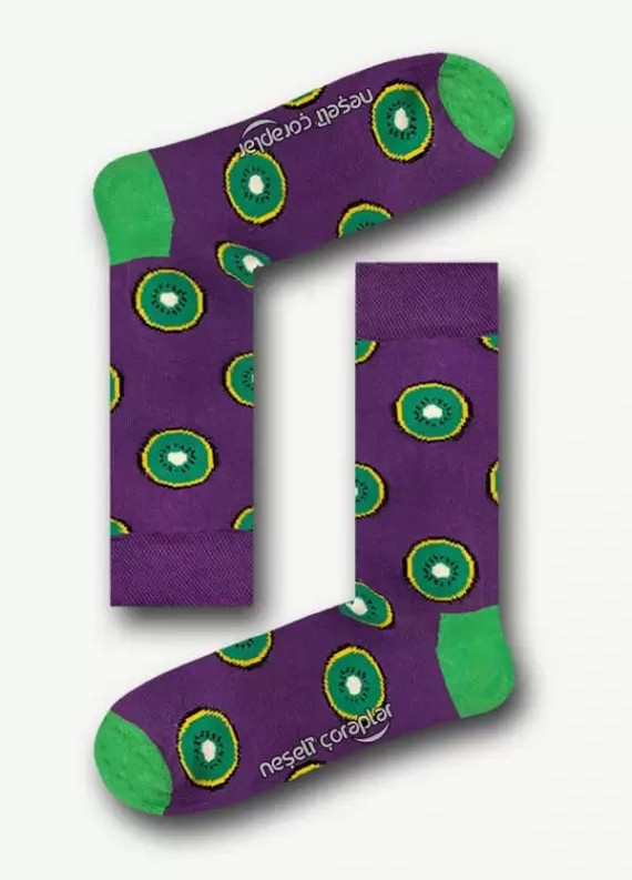 Шкарпетки Neseli Ківі фіолетові , One size (37-42)