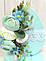 Пасхальне дерев'яне яйце Волинські візерунки м'ятними квітами, фото 2