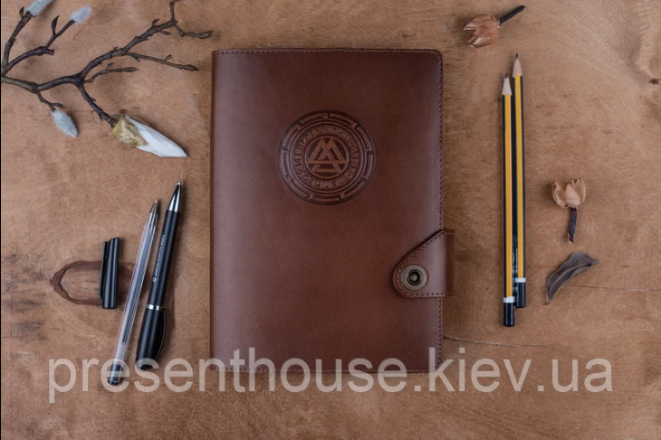 Шкіряний блокнот "Valknut"  недатований, змінний блок