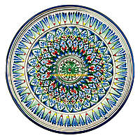 Тарелка узбекская диаметр 27см высота 3,5см ручная работа 2704-01
