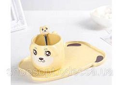 Кухоль Щеня з блюдцем і ложечкою