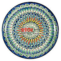 Ляган (вузбекська тарілка) 32х4,5 см для подавання плову керамічний (ручний розпис) (варіант 2)