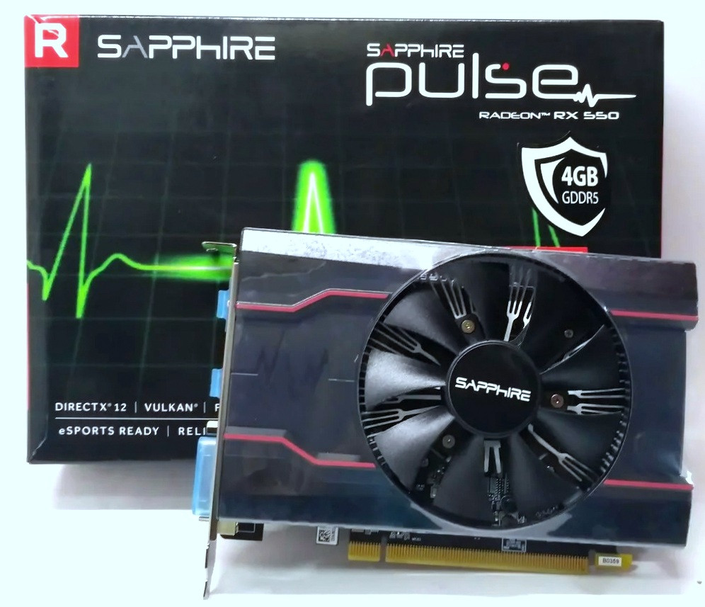 Видеокарта Sapphire PCI-Ex Radeon RX 550 Pulse 4GB GDDR5 (11268-01-20G) Новая!