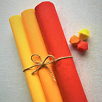 Набор ткани для рукоделия желтый,оранжевый и апельсиновый