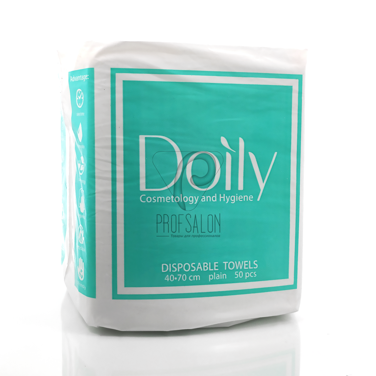 Одноразові рушники в пачці COMPACT Doily 40х70см 40г/м2, із спанлейсу, гладкі/сітка, 50 шт/уп
