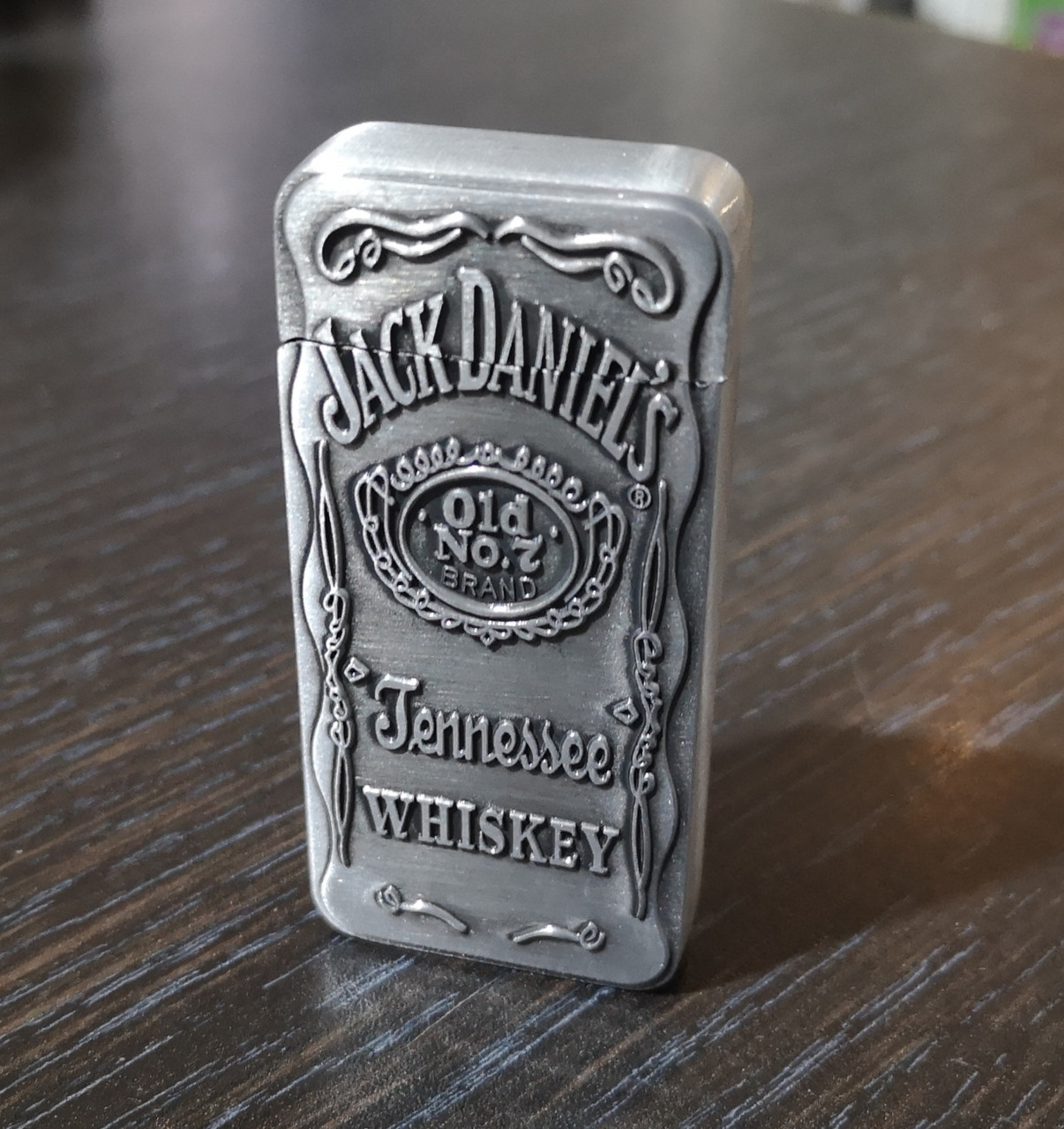 Запальничка подарункова Турбо газова металева Jack Daniels Срібло Джек Деніелс