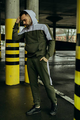 Чоловічий спортивний костюм Spirited хакі білий Intruder + Подарунок, фото 2