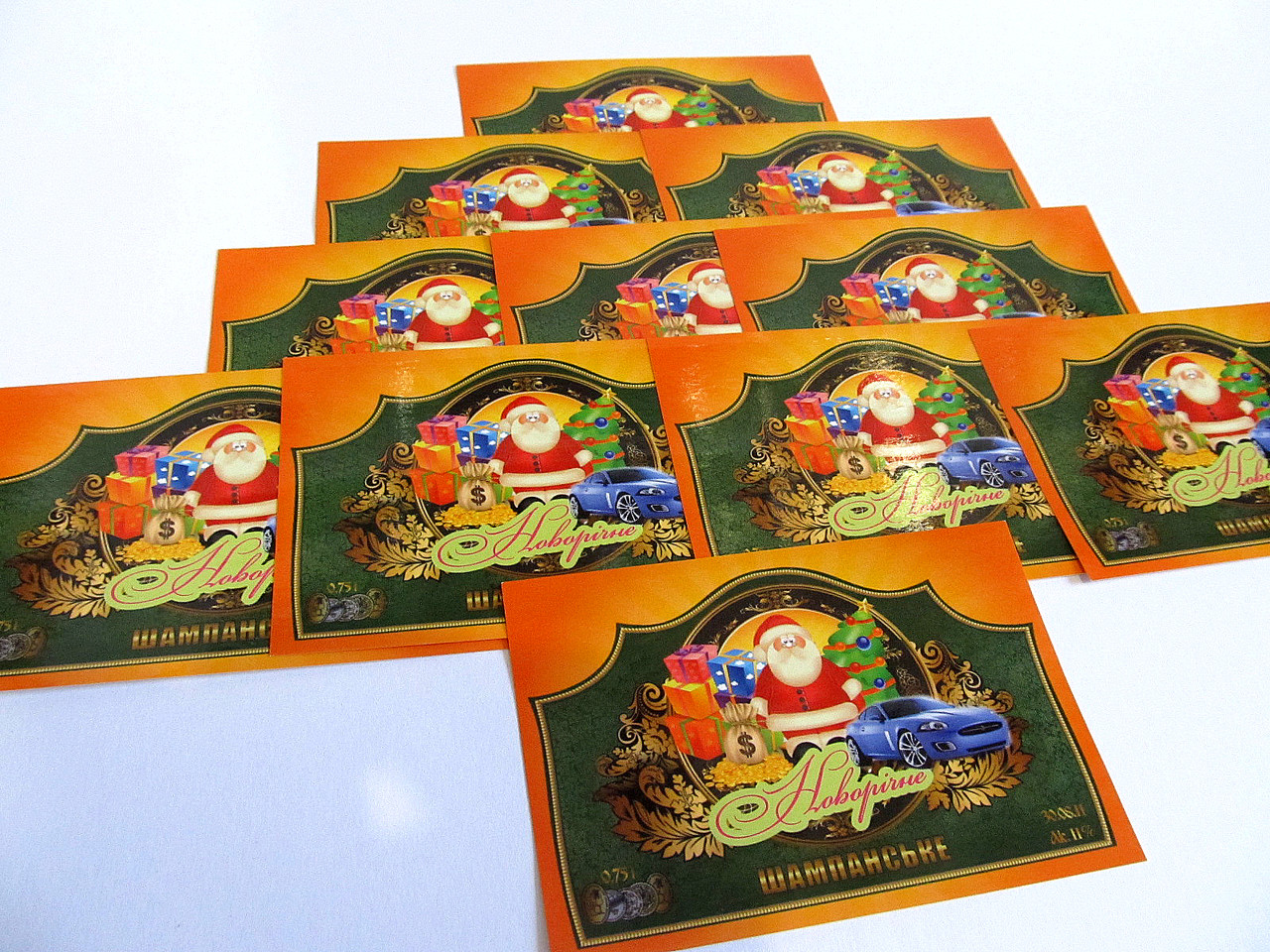 Розпродаж! Наклейка на Новорічне Шампанське