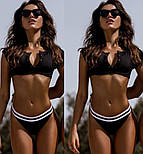 Купальник роздільний чорний купальник: топ на кнопках і трусики, фото 3