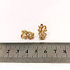 Сережки Xuping з медичного золота, білі фіаніти, позолота 18К, 25066, фото 3