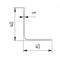 Уголок алюминиевый рифленый 40х40х1,95 мм