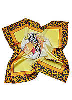 Дизайнерский шелковый платок "Девушка-пантера"