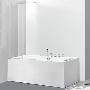 Скляна шторка для ванни AVKO Glass 542-2 100x140 см перегородка для ванної