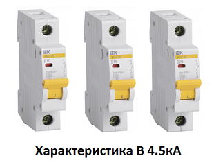 Автоматичні вимикачі ВА47-29 4,5 кА характеристика B