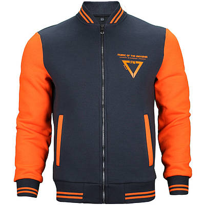 Кофта весна-осень мужская т серая/оранж FABRIC OF THE UNIVERSE бомбер FUME/ORN S(Р) 21-611-003