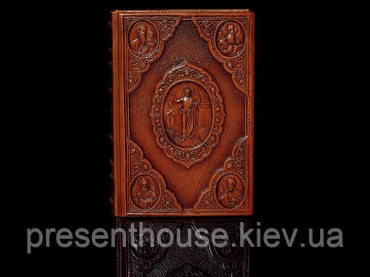 Шкіряна книга Новий Завіт (ілюстрований), фото 1