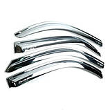 Вітровики, дефлектори вікон хромовані Chevrolet Aveo T250 2005- (Autoclover), фото 3