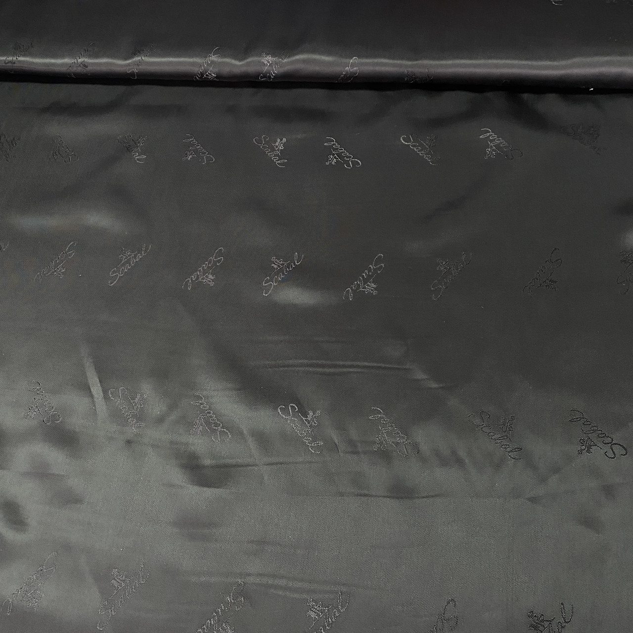 Подкладка саржевая черная с надписями, ш. 148 см - фото 2 - id-p1341685160