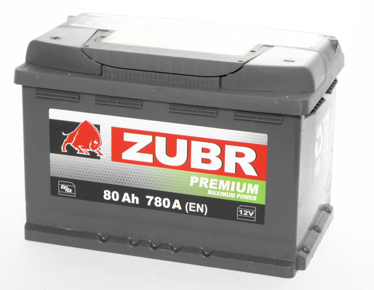 Автомобільний акумулятор  ZUBR Premium 80Ah /780A L+. Автомобільний (Зубр) АКБ