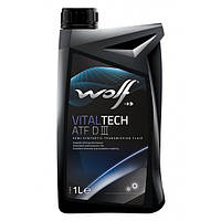 Полусинтетическое трансмиссионное масло WOLF VITALTECH ATF D III, 1л Подходит для большинства АКП