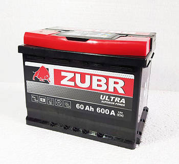 Автомобільний акумулятор  ZUBR Ultra 60Ah /600A L+. Автомобільний (Зубр) АКБ