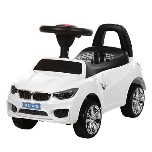 Дитяча машинка-каталка з музикою і світлом Bambi М3147В (МР3) -1 BMW біла