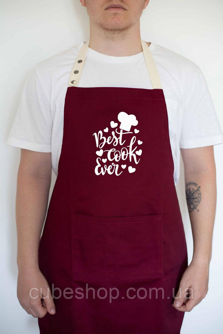 Фартух "Best cook ever" бордовий