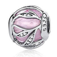 Серебряный шарм Pandora "Розовое сияние природы" 791969PCZ