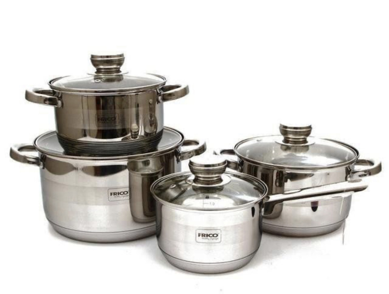 Набір каструль із неіржавкої сталі Edenberg EB-3707 8 предметів Набір кухонного посуду з товстим індукційним дном, фото 1