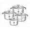 Набір каструль із неіржавкої сталі Edenberg EB-3707 8 предметів Набір кухонного посуду з товстим індукційним дном, фото 6