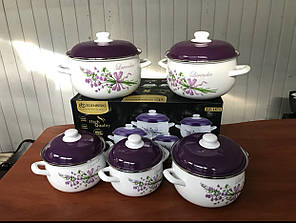 Набір емальованих каструль Edenberg з 10 предметів EB-1871  ⁇  Набір кухонного посуду емаль із кришками