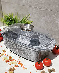 Гусятниця овальна з кришкою 5 л Edenberg 32х22х5. Гранітне покриття