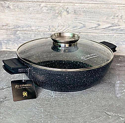 Казан-жаровня-сковорода з мармуровим антипригарним покриттям 5.5 л 32 см Edenberg EB-8135