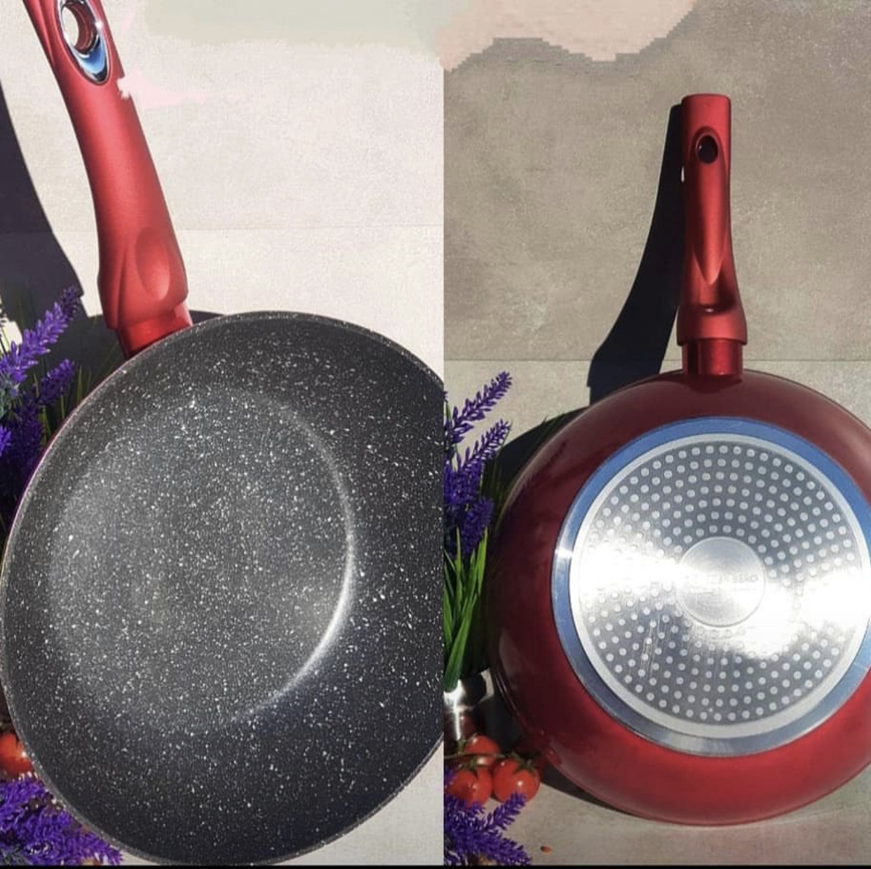 Сковорода WOK 26 см Edenberg EB-7415 з литого алюмінію з антипригарним мармуровим покриттям, фото 1