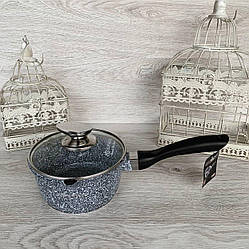 Ківш зі скляною кришкою гранітне антипригарне покриття 1.9 л Edenberg EB-8046 з індукційним дном