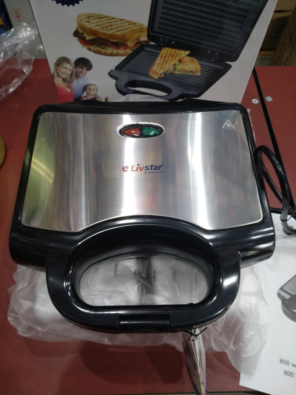 Контактний електричний гриль Livstar LSU-1211 750W Електрогриль контактний для дому Бутербродниця, фото 1