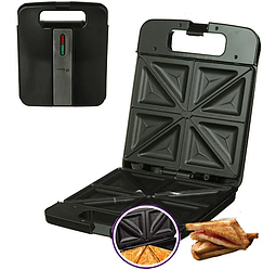 Електрична сендвічниця Domotec MS 7718 4 скибочки / Cендвіч-буттербродниця з антипригарним покриттям 1000 Вт