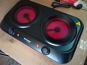 Інфрачервона плита настільна Livstar LSU-1180 Чорна 3000 Вт Електроплита інфрачервона двоконфоркова