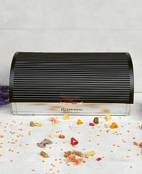 Хлібниця з неіржавкої сталі з відкидною кришкою 38x25x19 см Edenberg EB-107 Чорна