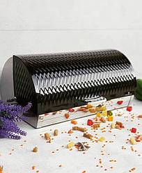 Хлібниця з неіржавкої сталі та відкидною кришкою 39x28x18.5 см Edenberg EB-130 Чорний